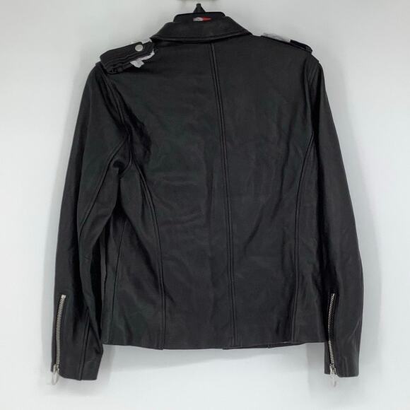 Chaser Sz S Black Lamb Leather Motorcycle Biker Jacket Asymmetrical Zip HR1-6 - Picture 2 of 9